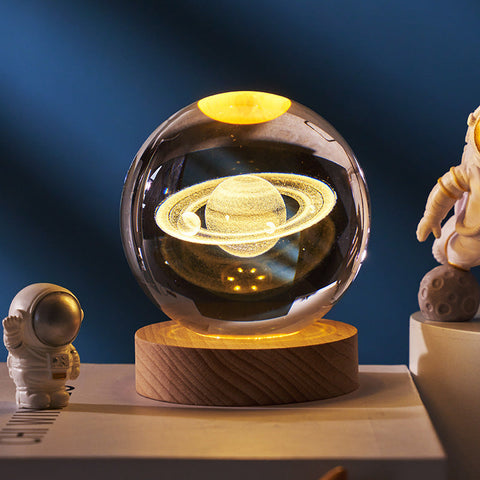 3D Crystal Moon Lamp Astronut Galaxy