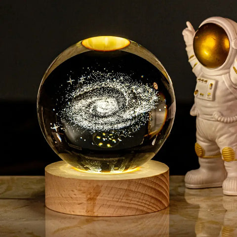 3D Crystal Moon Lamp Astronut Galaxy